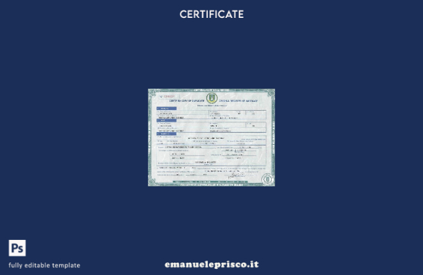 modello di certificato di matrimonio delle Isole Vergini del Regno Unito in stil